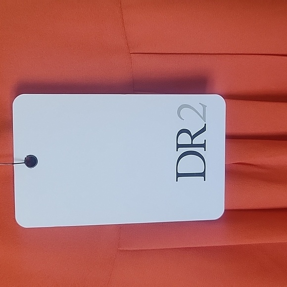 Dr2 L Orange V Neck Hawaiian Blouse NWT - Picture 6 of 8